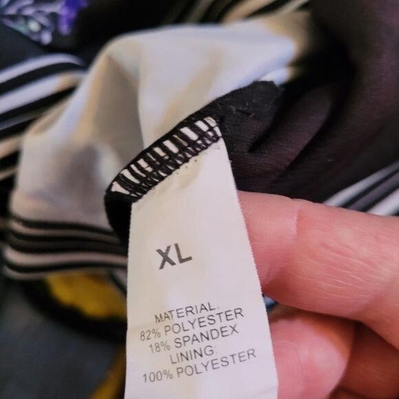 Crop cropped top long sleeve sexy black red floral XL beach streetwear - Picture 8 of 9